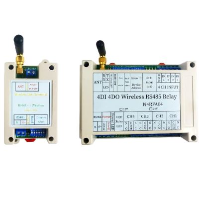 DC 12V 433M Wireless RS485 IO Point-to-Point Master-Slave RF Transceiver Relay Swicth Board for Water Pump LED PTZ PLC